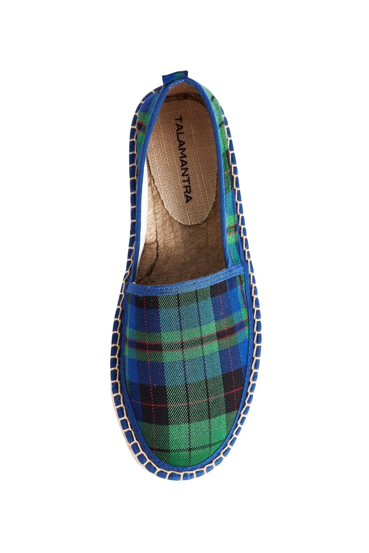 TALAMANTRA Handmade Women's Tartan Green/Blue Espadrilles