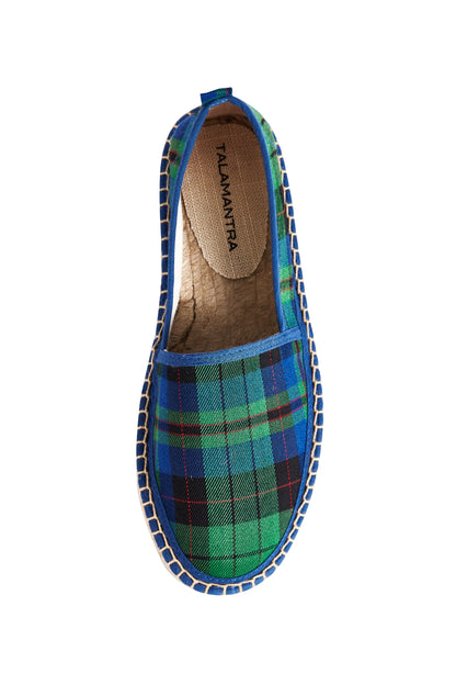 TALAMANTRA Handmade Women's Tartan Green/Blue Espadrilles