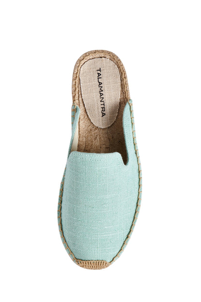 TALAMANTRA Handmade Women's Blue Linen Espadrille