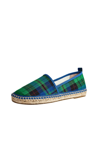 TALAMANTRA Handmade Women's Tartan Green/Blue Espadrilles